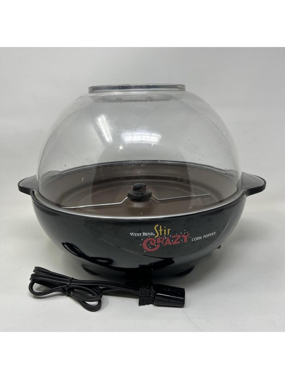 West Bend  Stir Crazy 6 Quart Electric Corn Popper Popcorn Maker Vintage Tested